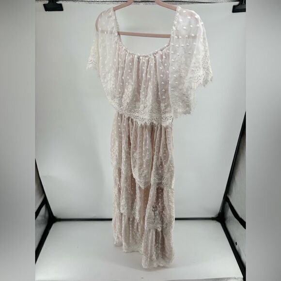 Show Me Your MuMu white Lana lace long dress size XL romantic - Picture 9 of 10